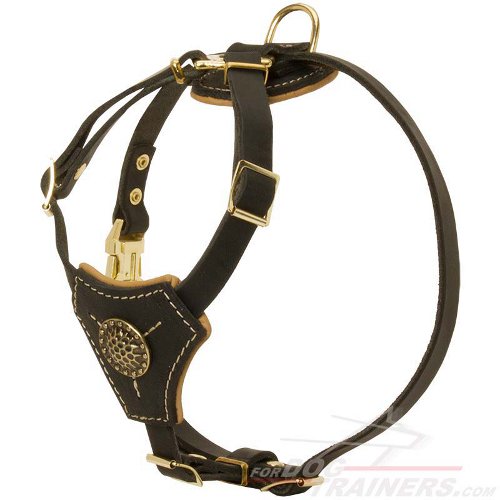 Leather Dog Harness for Puppy and Small Breeds