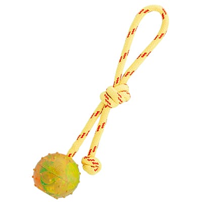 2 1/3 inches Dog training BALL on string made of High Quality Solid rubber - TT1 Medium