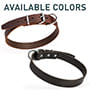 Classic Design Leather Dog Collar - 1 1/5 (3 cm) wide