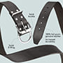 Heavy Duty Leather Dog Collar 1.5 inch (3.8cm) width