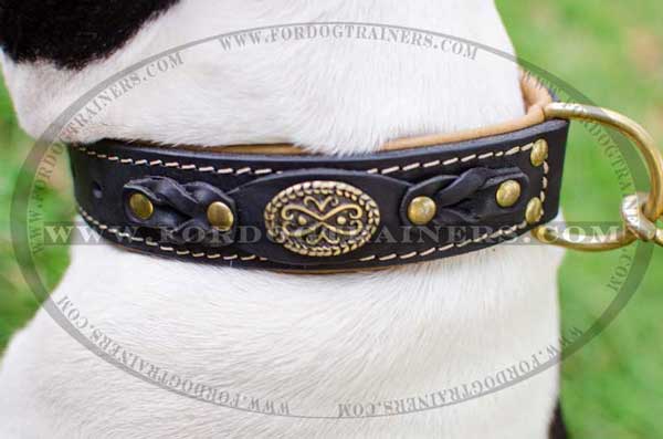 Nappa Braided Leather Strap of Dog Collar