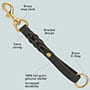 Braided Short Leather Dog Leash - Pull Tab Leash