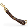 Braided Short Leather Dog Leash - Pull Tab Leash