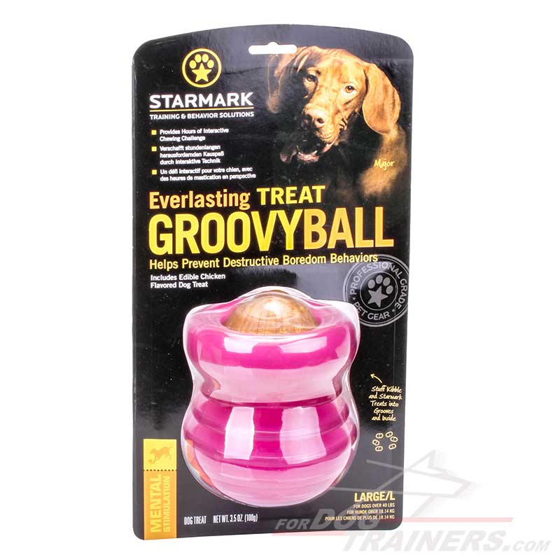 Tasty Prize' Special Groovy Rubber Dog Treat and Kibble Dispenser - Large
