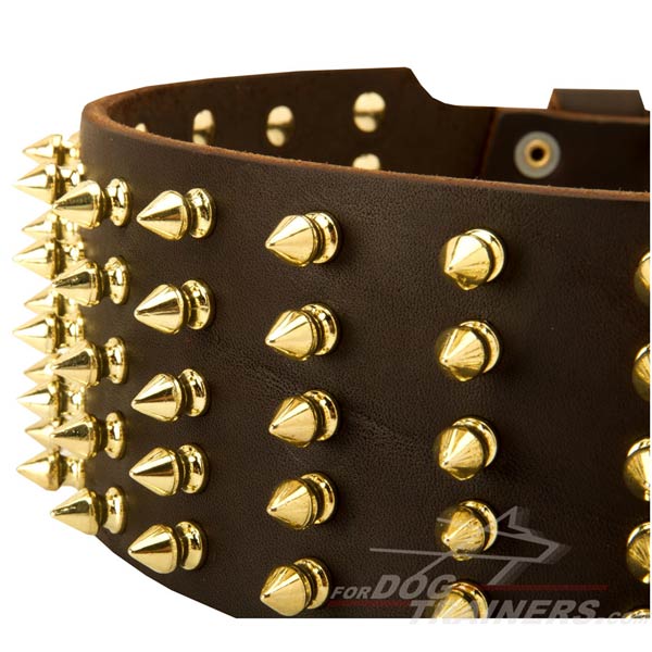 3 inch Spiked Leather Dog Collar